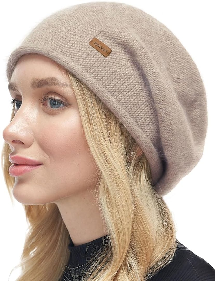 FURTALK Cashmere Slouchy Beanie