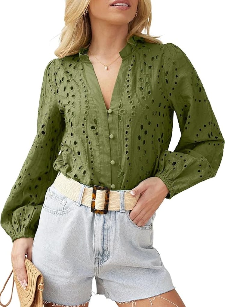 Dokotoo Lace Embroidered Blouse