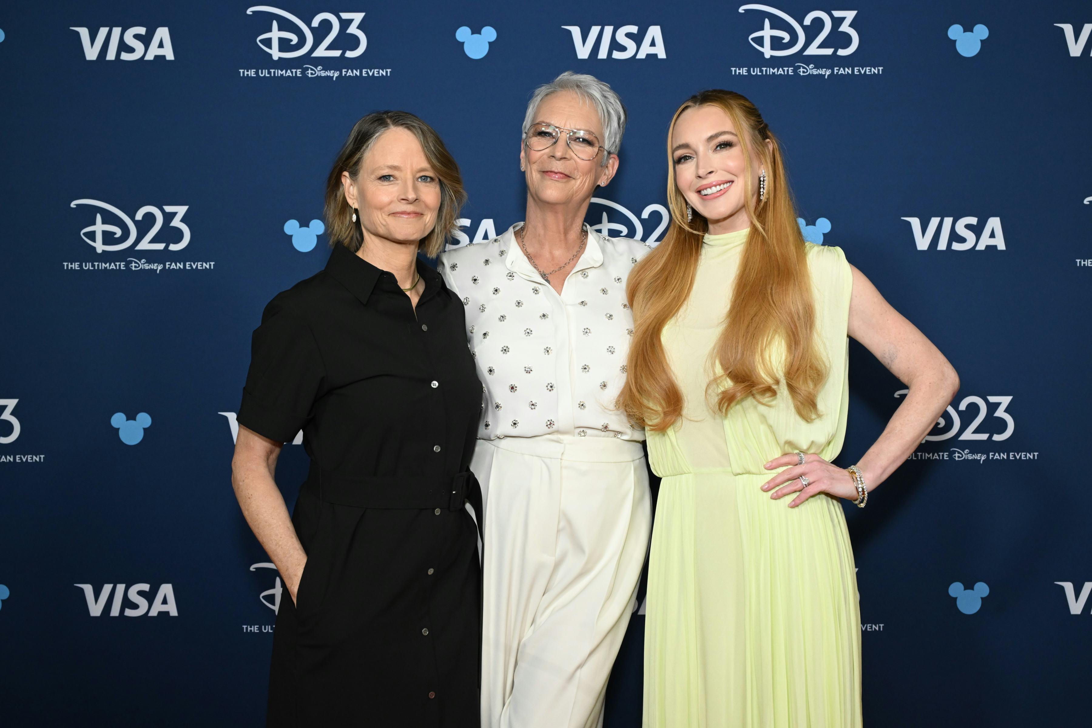 Jamie Lee Curtis and Lindsay Lohan at the D23 Disney Legends Awards night.