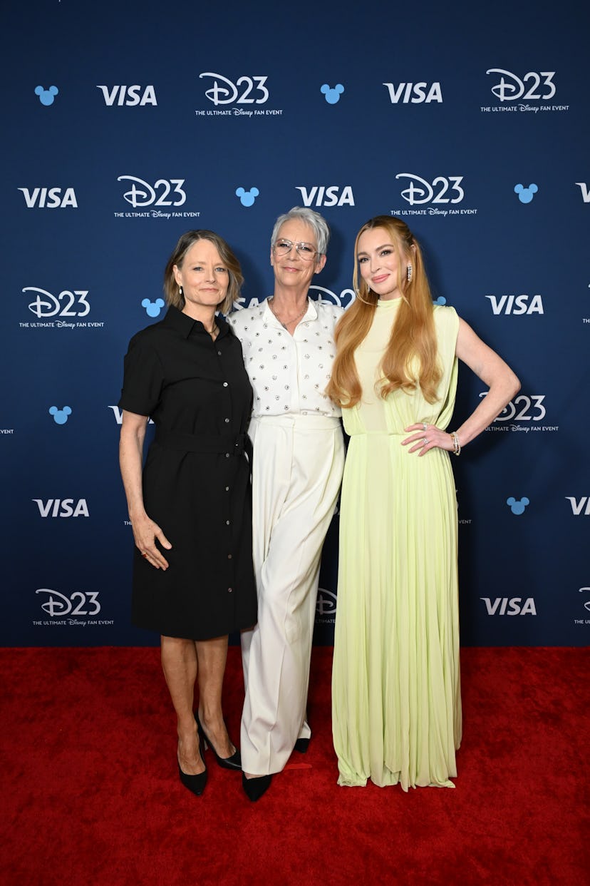 Jamie Lee Curtis and Lindsay Lohan at the D23 Disney Legends Awards night.