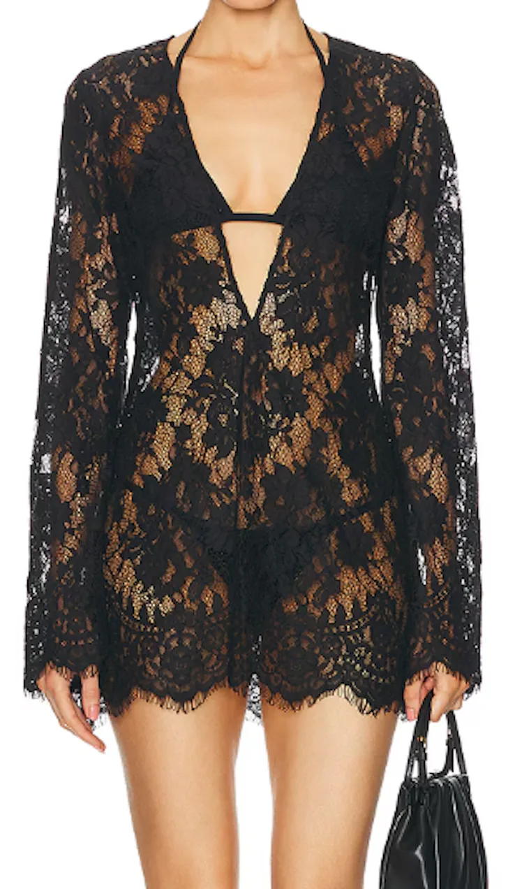 Halle Berry Stunned In A Sheer Lace Midi Dress With Lingerie-Inspired Accents Halle Berry Stunned In A Sheer Lace Midi Dress With Lingerie-Inspired Accents