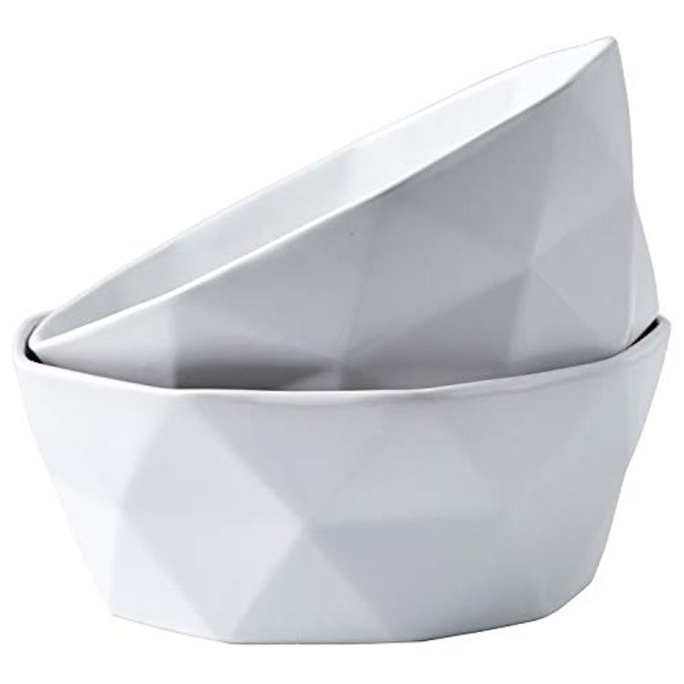 Bruntmor Geometric Ceramic Soup Bowl (Set of 2)