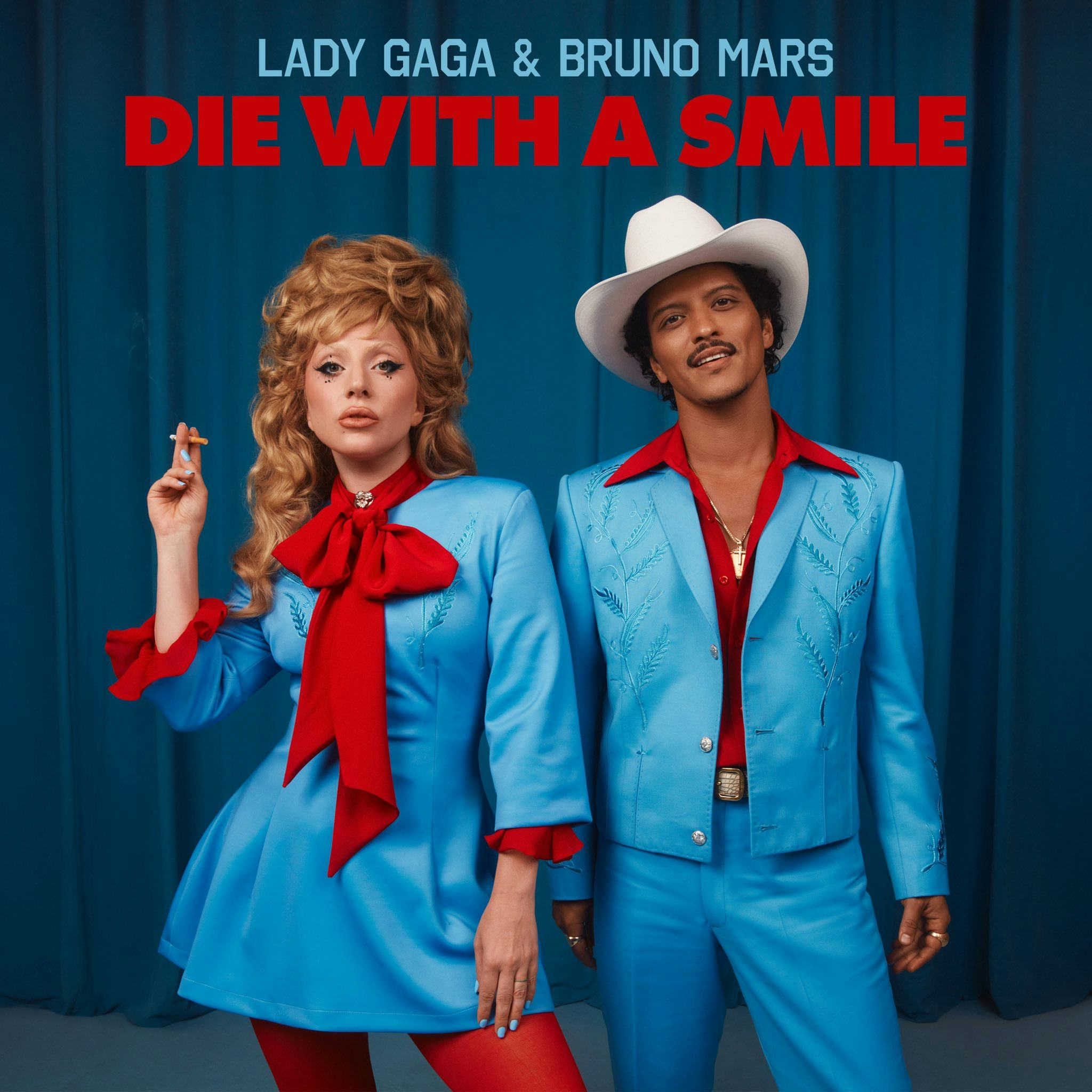 Lady Gaga and Bruno Mars' &ldquo;Die With A Smile&rdquo; single cover