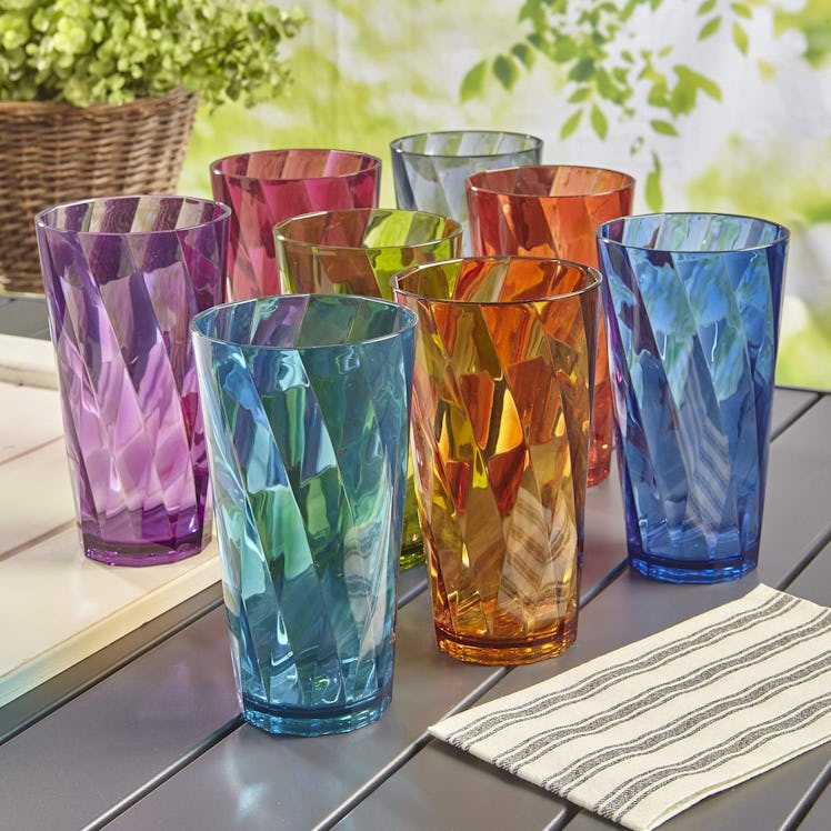 US Acrylic Optix Plastic Drinking Glasses (Set of 8) 