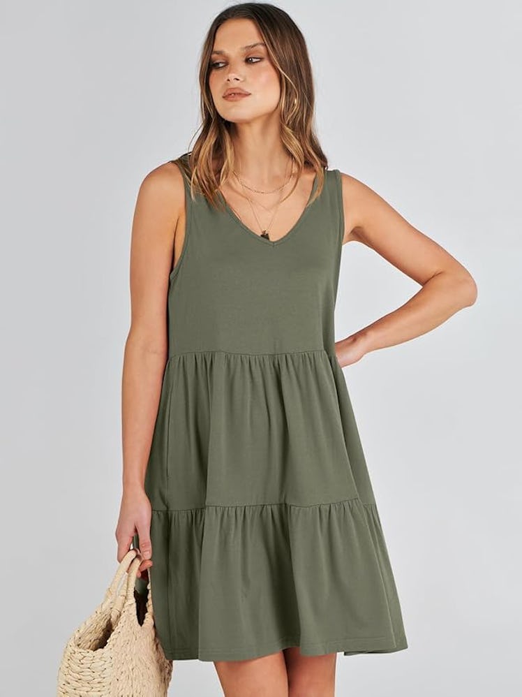 ANRABESS Flowy Tiered Tank Dress