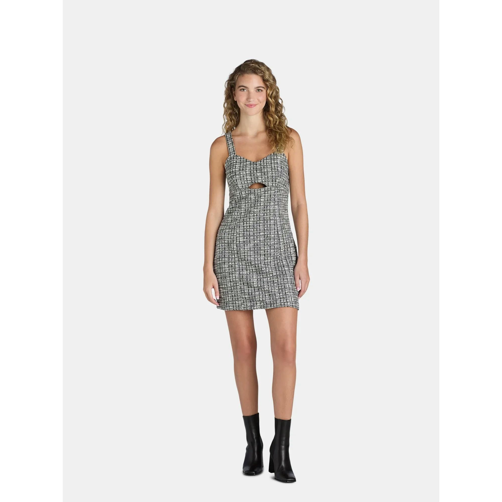 Cut Out Boucle Dress