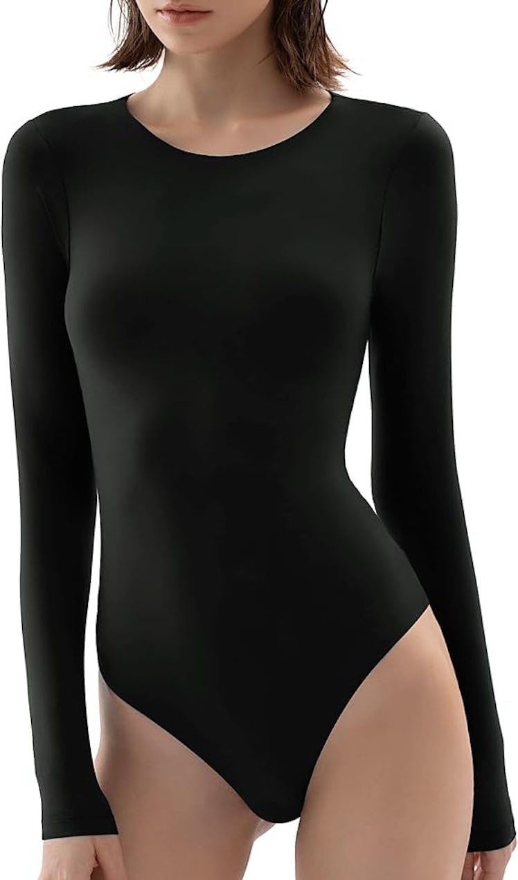 PUMIEY Crew-Neck Long-Sleeve Bodysuit