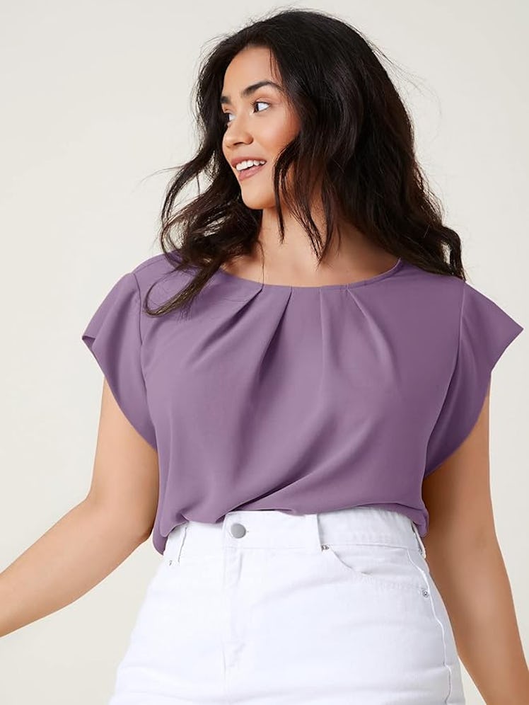 Milumia Plus Size Pleated Top