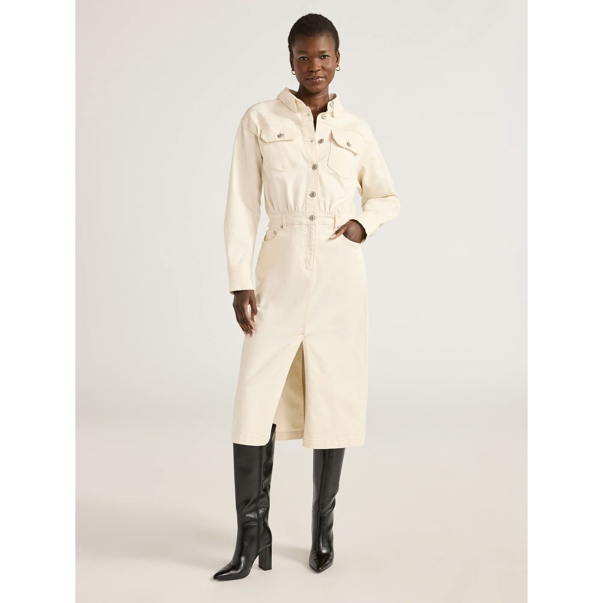 Midi Denim Shirt Dress