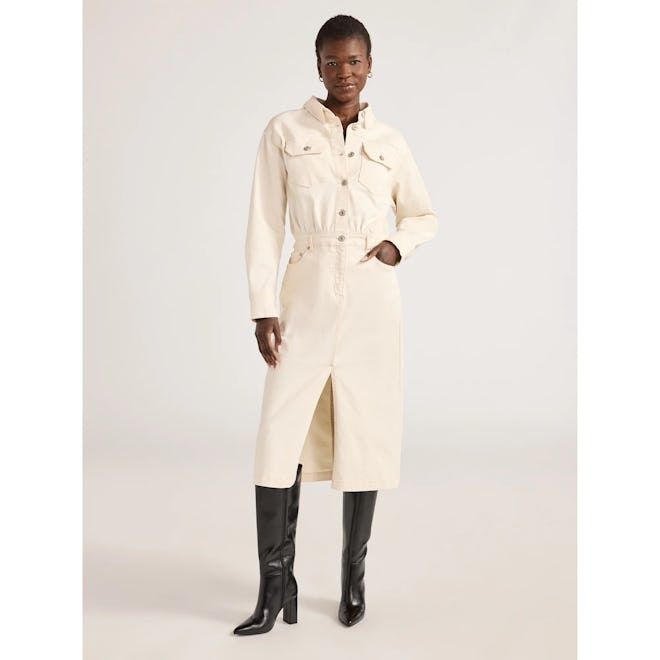 Midi Denim Shirt Dress