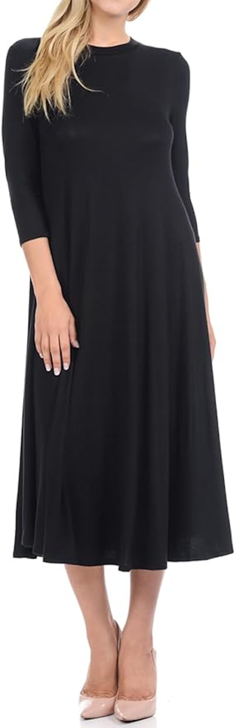 iconic luxe A-Line Swing Midi Dress