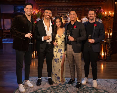 Jenn and her remaining Bachelorette men before Hometowns. Photo via ABC