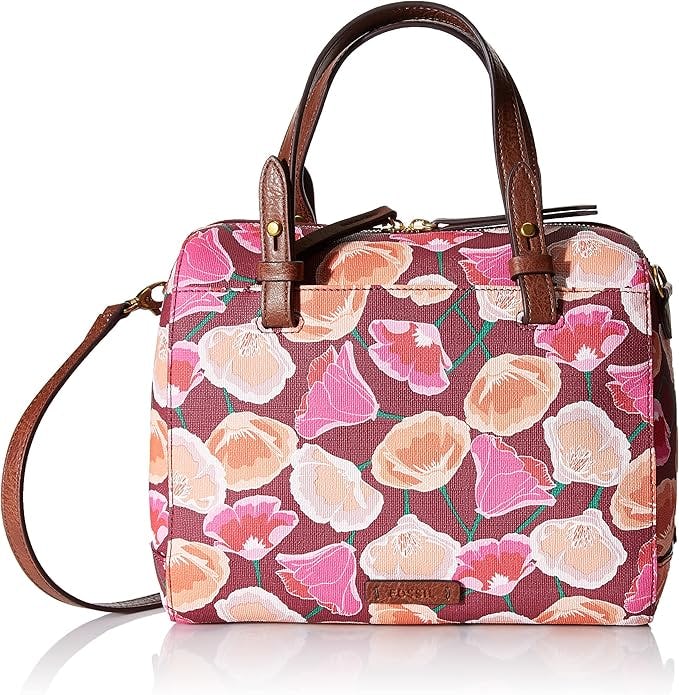 Fossil Floral Leather Handbag 