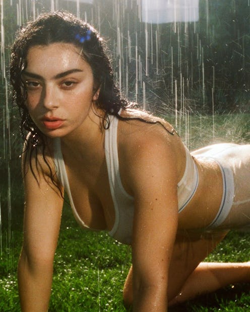 Charli XCX stars in SKIMS' latest campaign wearing wet cotton underwear. 