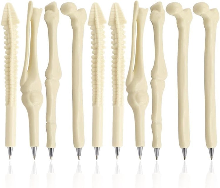 MXXGMYJ Novelty Bone Shape Ballpoint Pens (5-Pack)