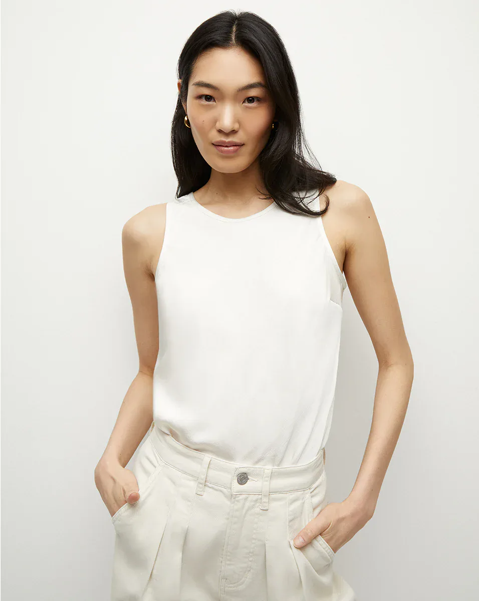 Flat See-Through Crepe Tank