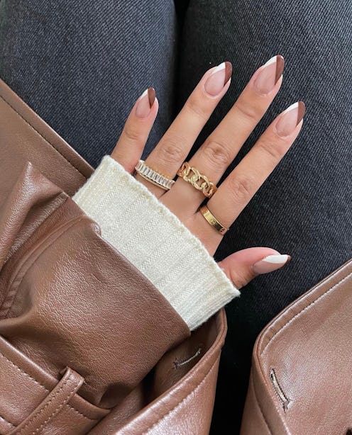 Chocolate brown nail art designs that ooze quiet luxury.