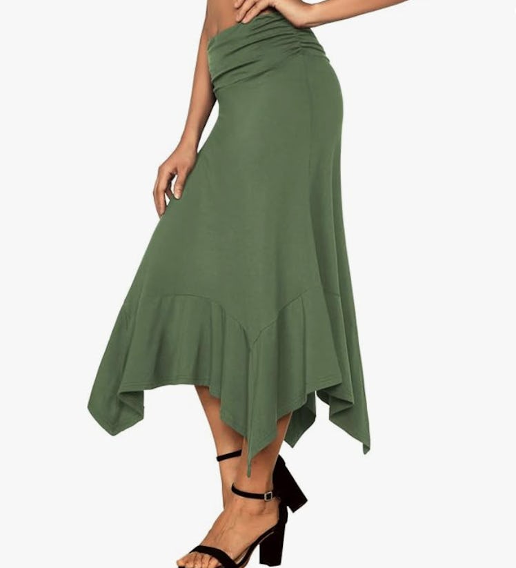 DJT Handkerchief Hemline Midi Skirt