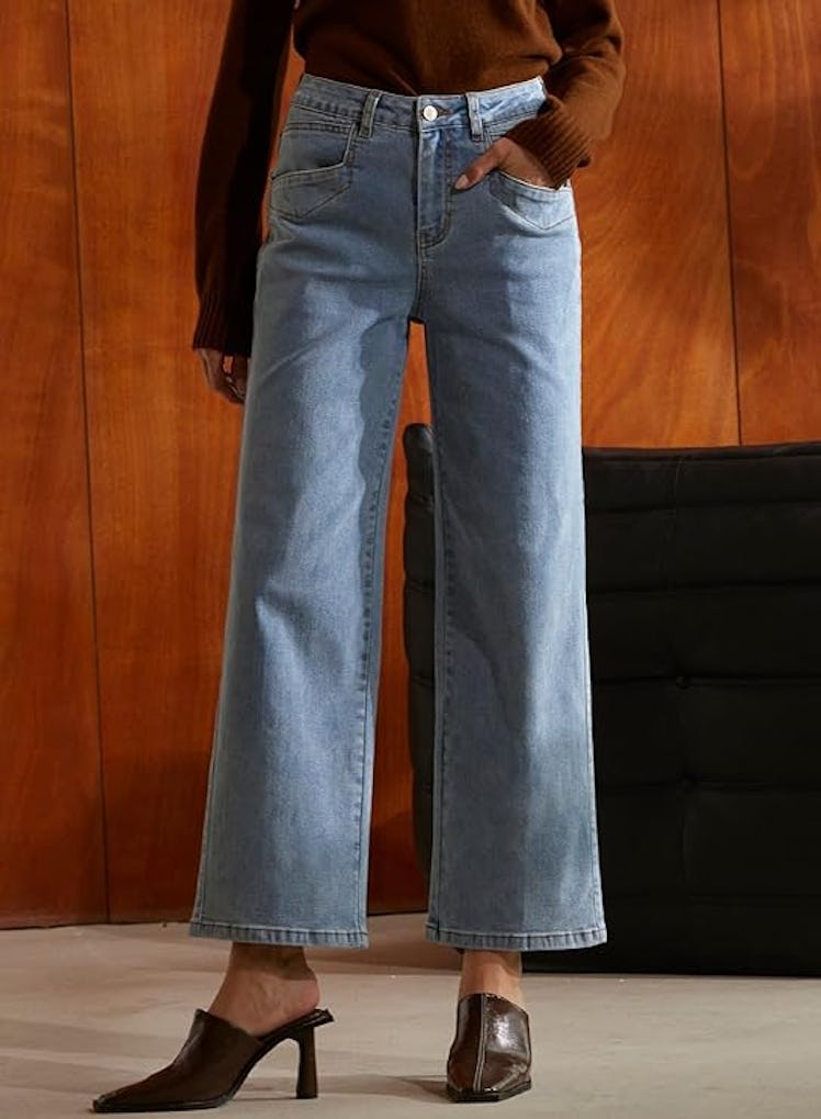 Sidefeel Cropped Wide-Leg Jeans