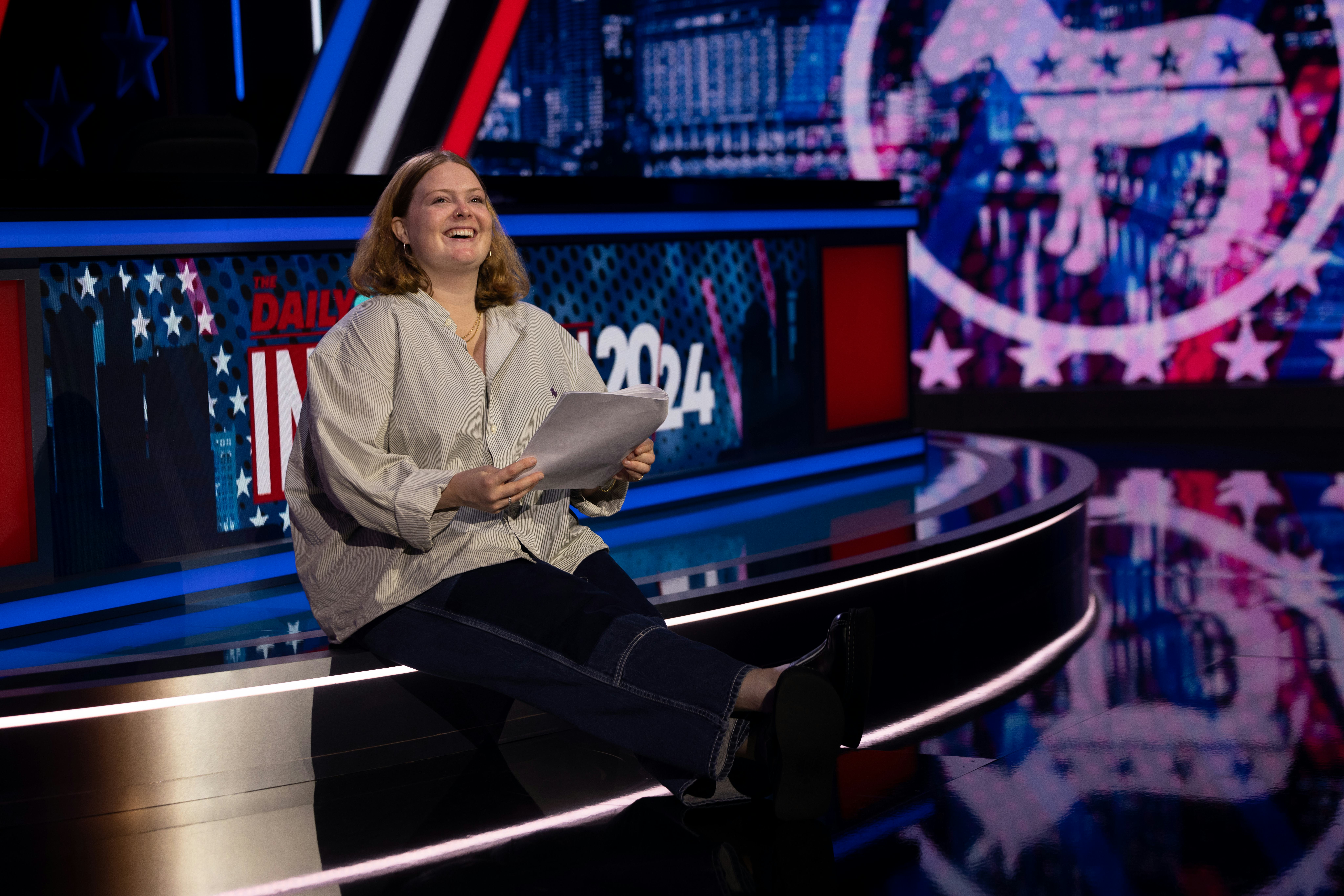 Grace Kuhlenschmidt, a Daily Show correspondent, is in Chicago for the DNC.