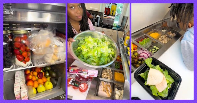 Melanie of Raising Cades on TikTok shared the commercial salad bar in her family's kitchen.