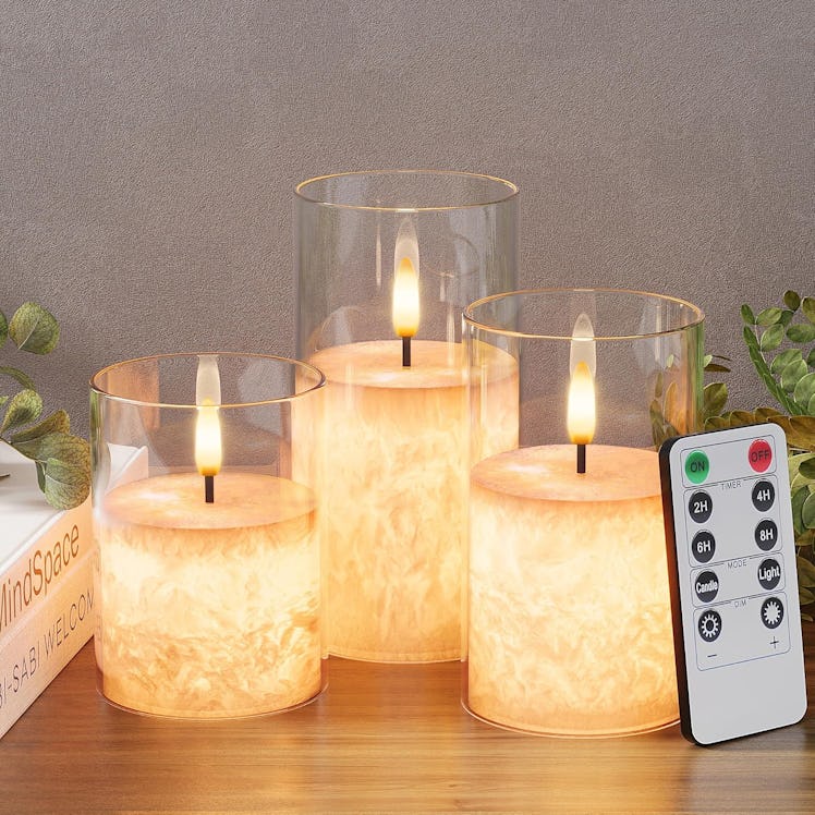 VIODAIM Crystal Texture Flameless Candles