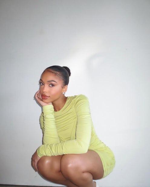 Lori Harvey green dress