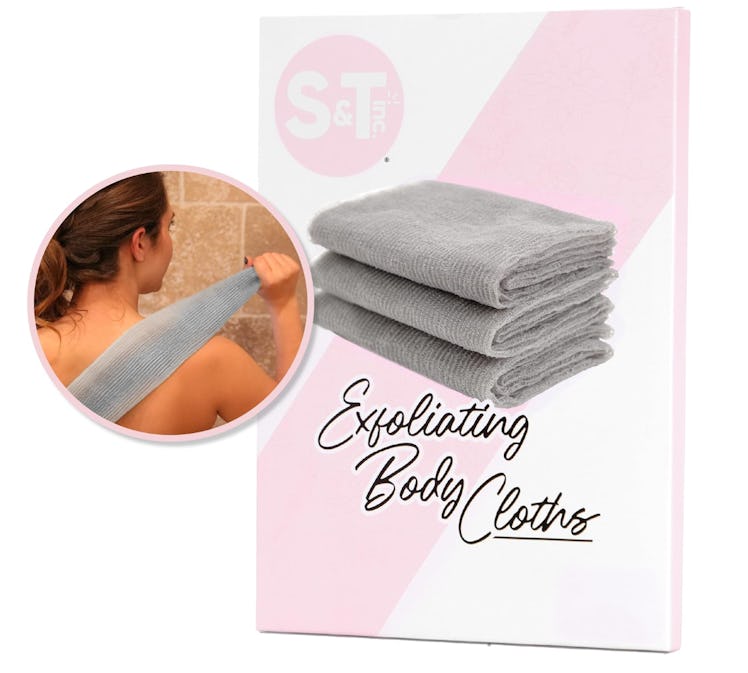 S&T INC. Exfoliating Towel (3-Pack)