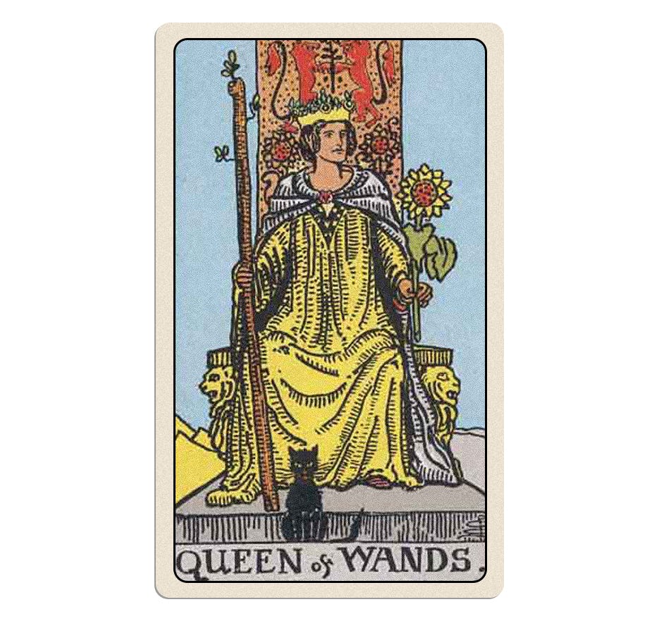 Your October 2024 tarot reading includes the minor arcana Queen of Wands card.