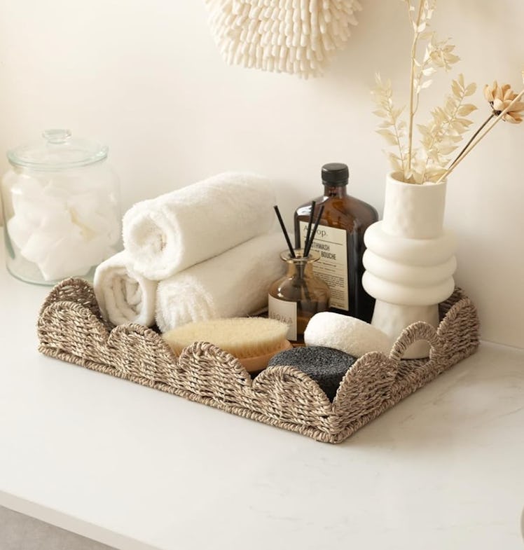 StorageWorks Scalloped Wicker Basket