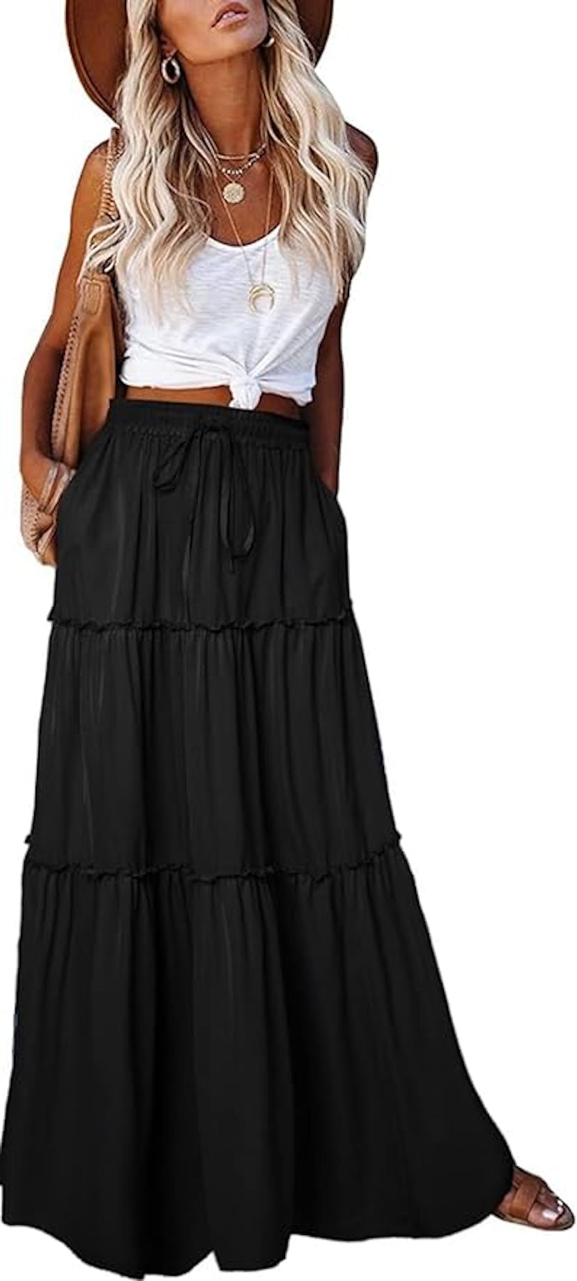 EARKOHA Maxi Skirt with Pockets