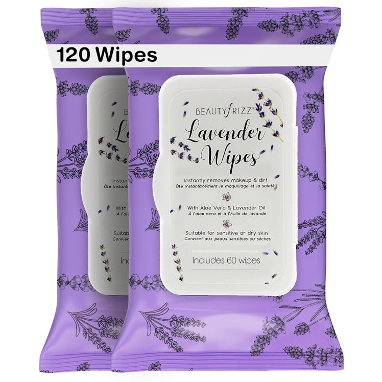 BEAUTYFRIZZ Lavender Makeup Removing Wipes (120 Count) 