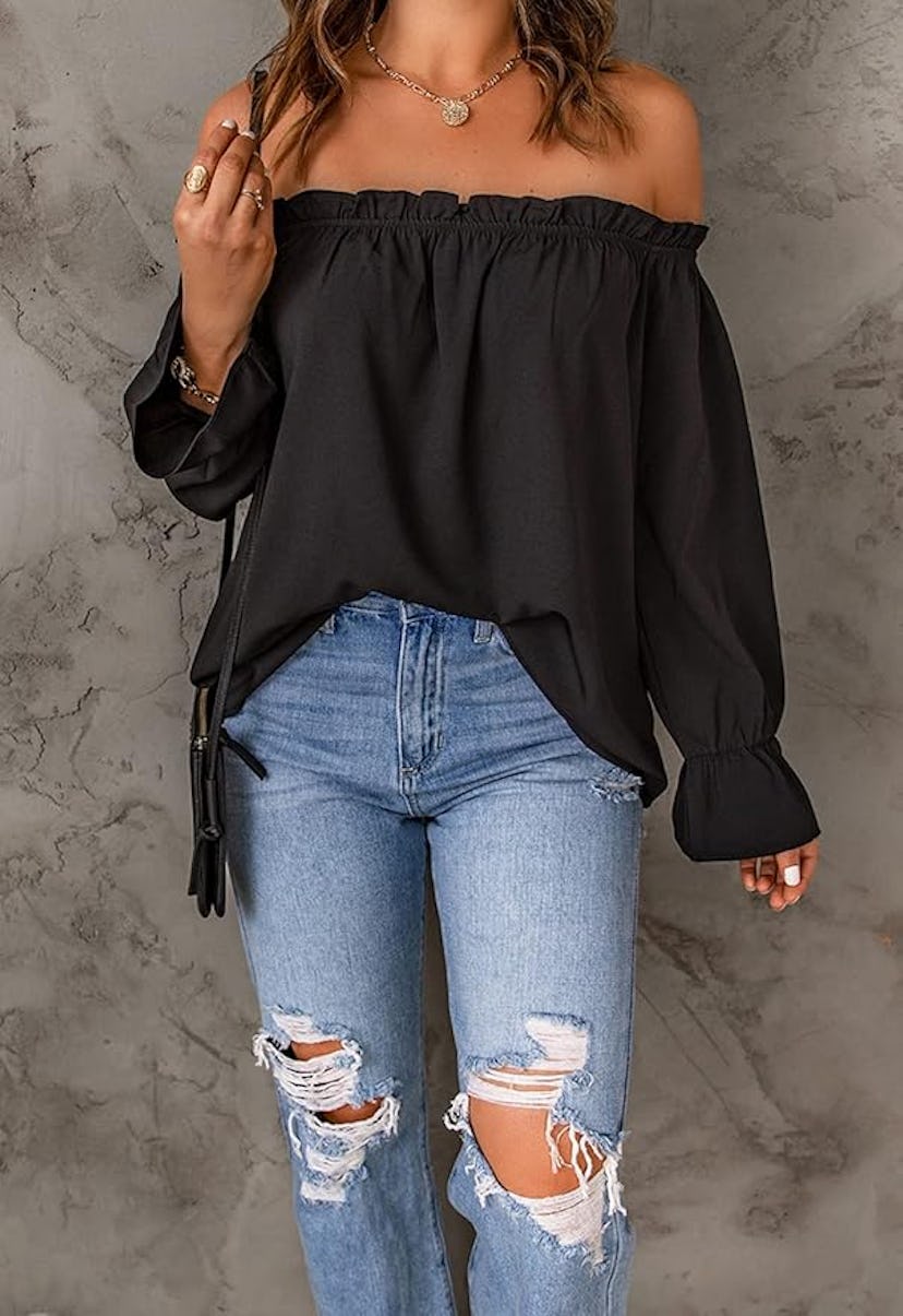 Spriolim Off Shoulder Ruffle Top