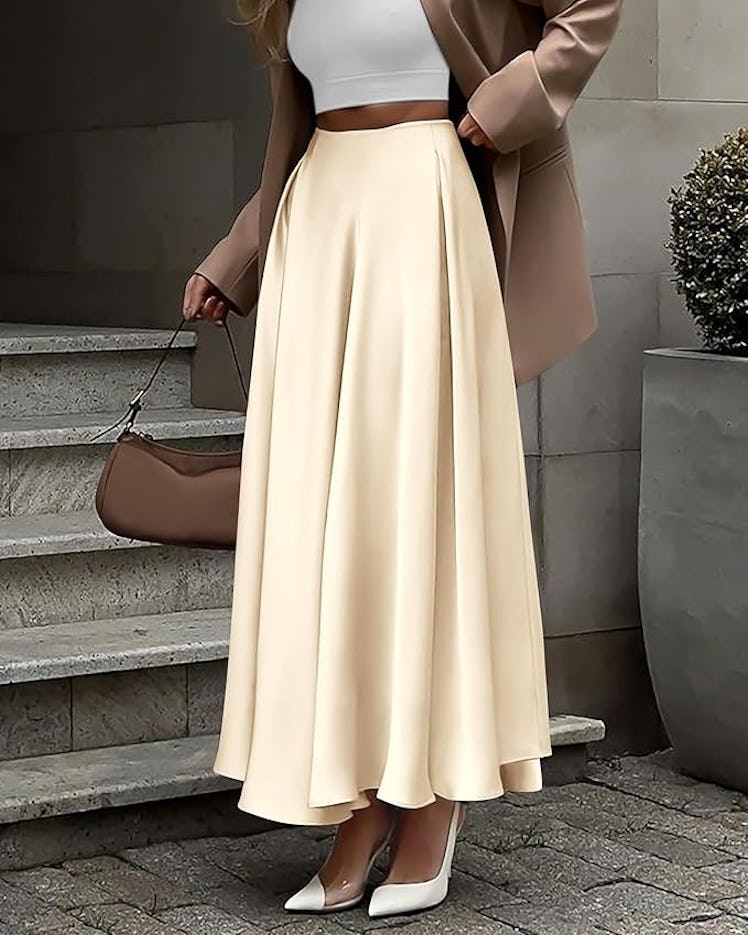 BTFBM Satin High Waist Skirt