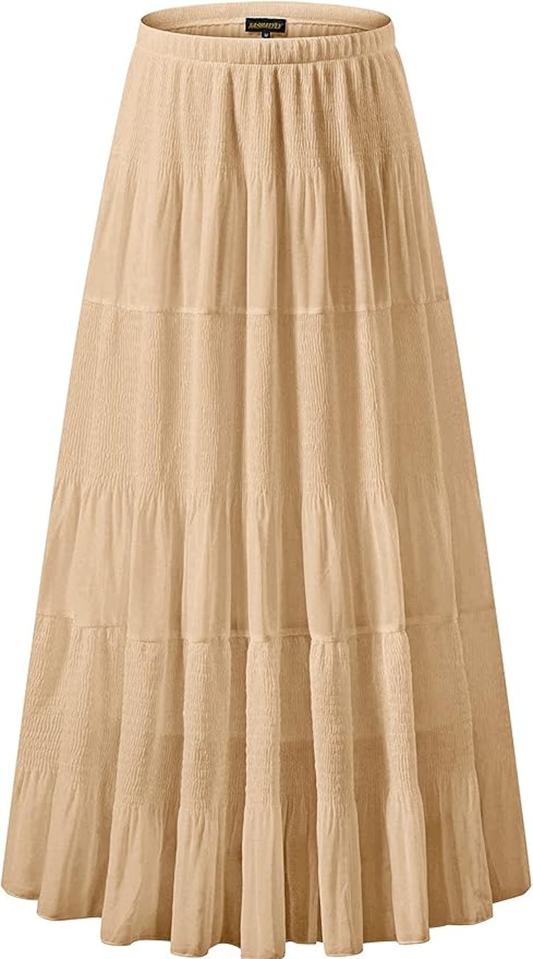 NASHALYLY Chiffon Flared Maxi Skirt