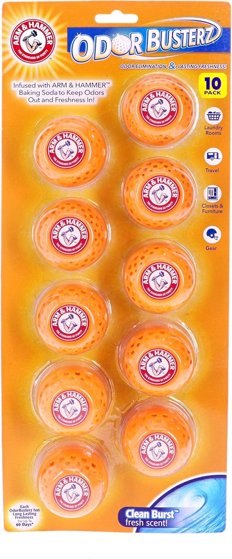 Arm & Hammer Odor Busterz Balls Air Freshener & Odor Eliminators (10 Pieces)