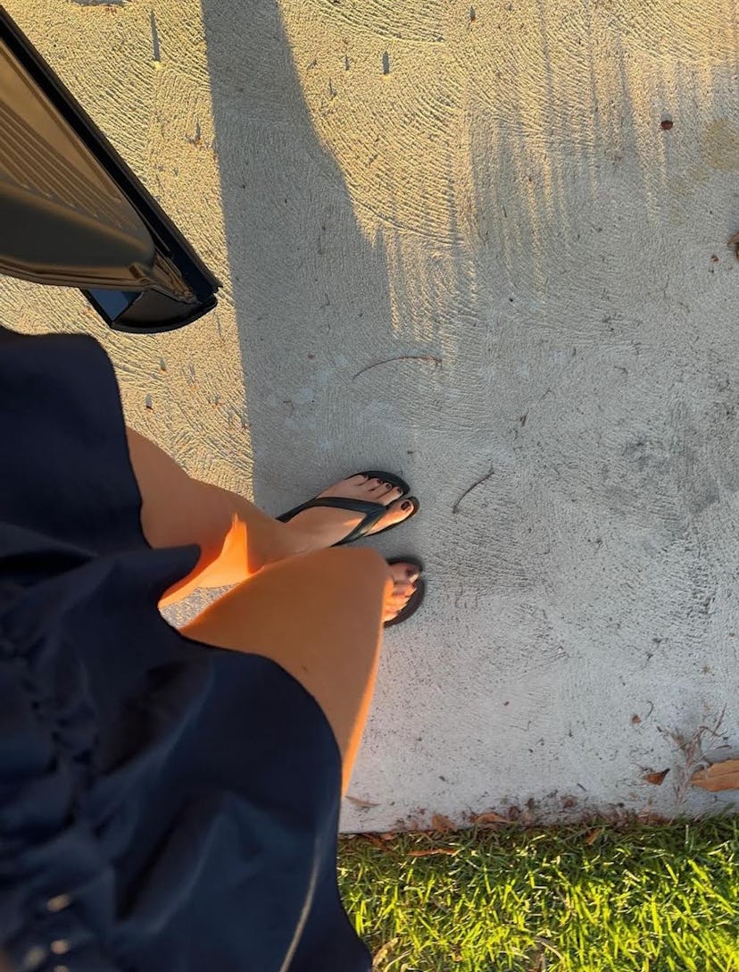 Kylie Jenner rocked a “black cherry” pedicure.