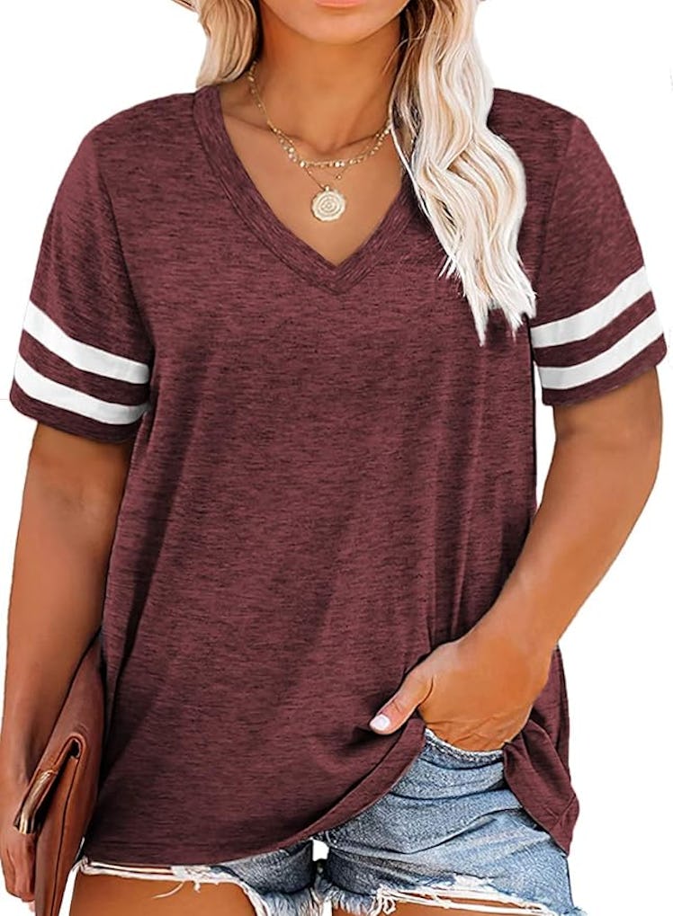 Happy Sailed Striped Loose Casual Tee Shirt