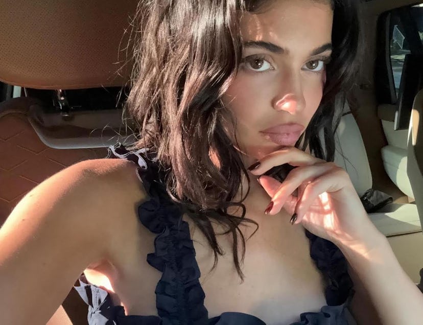 Kylie Jenner rocked a “black cherry” manicure.