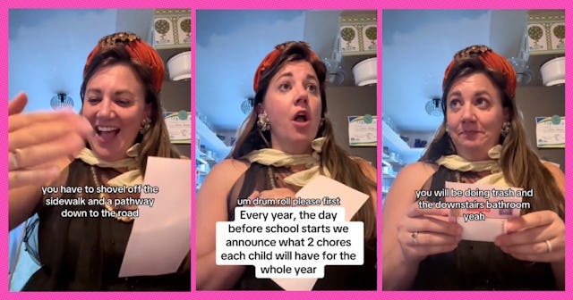 One mom has found a unique but practical way of assigning her kids their chores for the school seaso...
