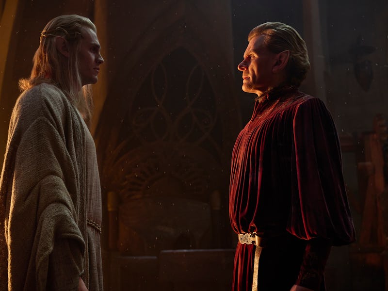 Annatar (Charlie Vickers) and Celebrimbor (Charles Edwards) in 'Rings of Power' Season 2