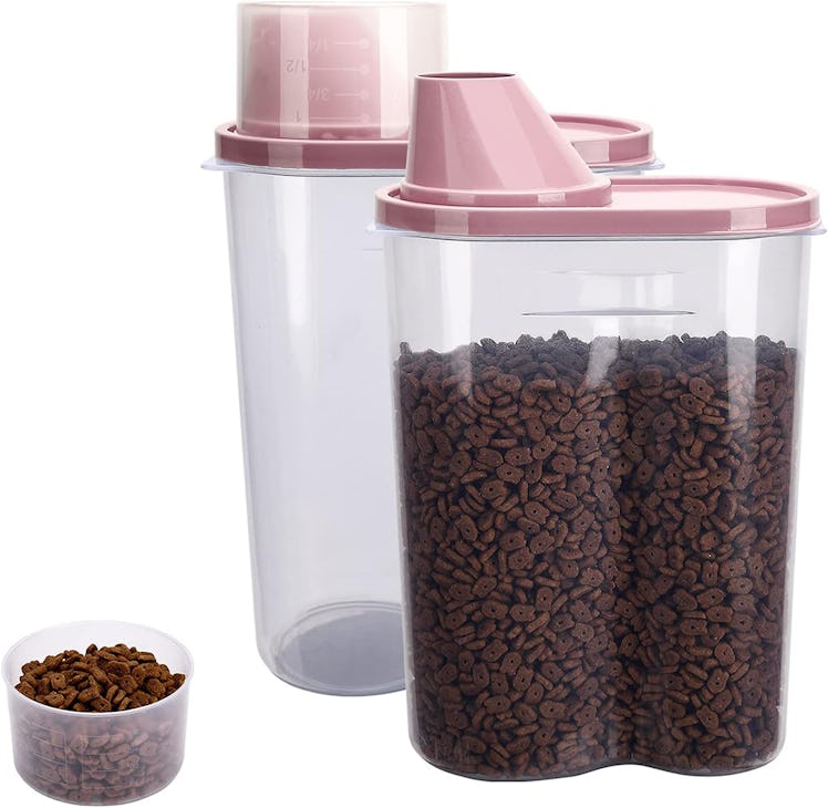 GreenJoy Pet Food Storage Container with Measuring Cup (2-Pack)