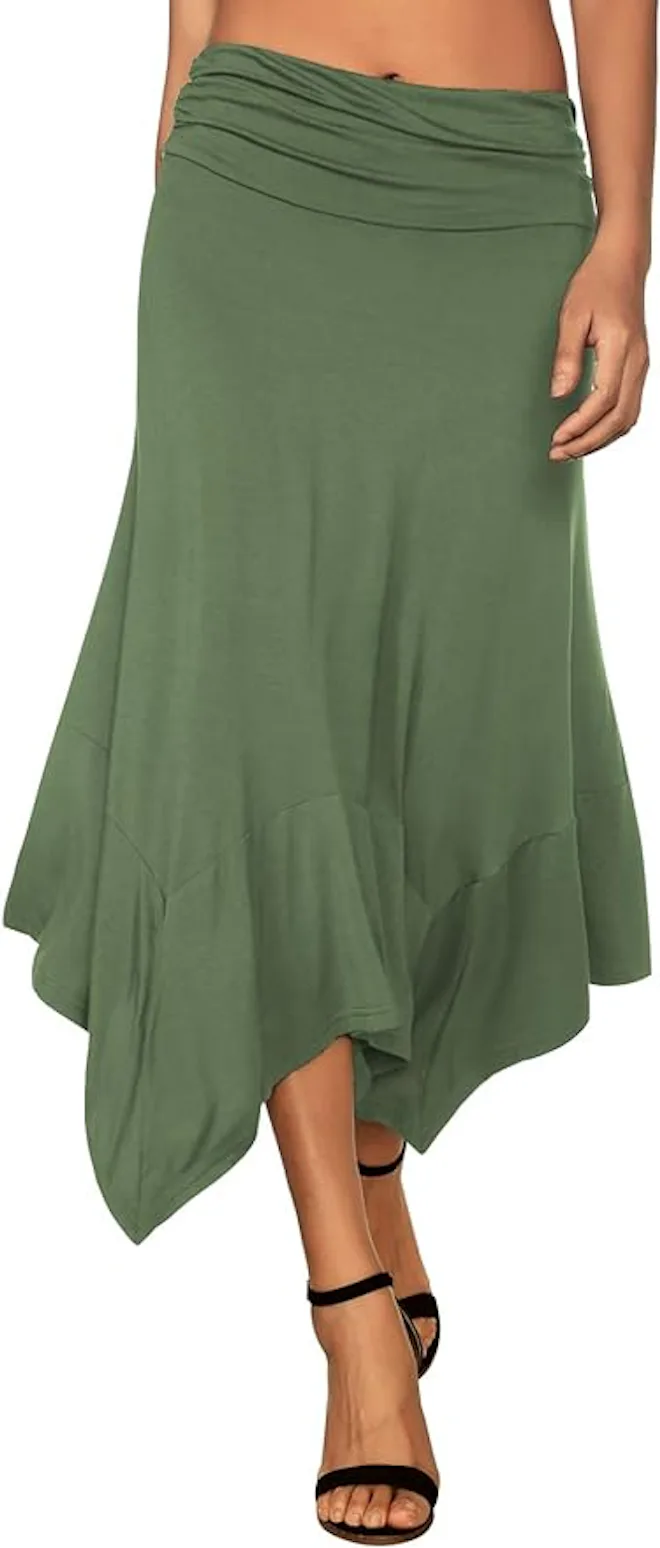 DJT Handkerchief Hemline Midi Skirt