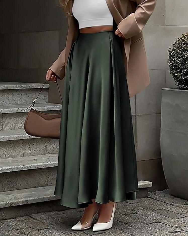 BTFBM Satin High-Waisted Skirt