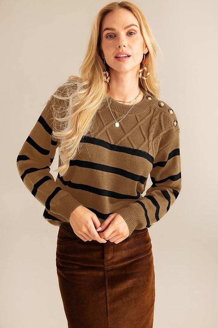 GRACE KARIN Striped Sweater