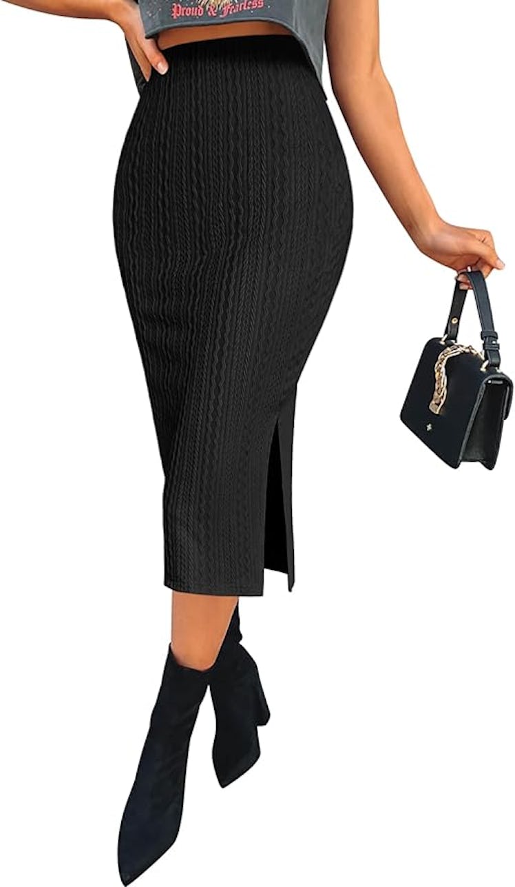 Zeagoo Knit Midi Skirt