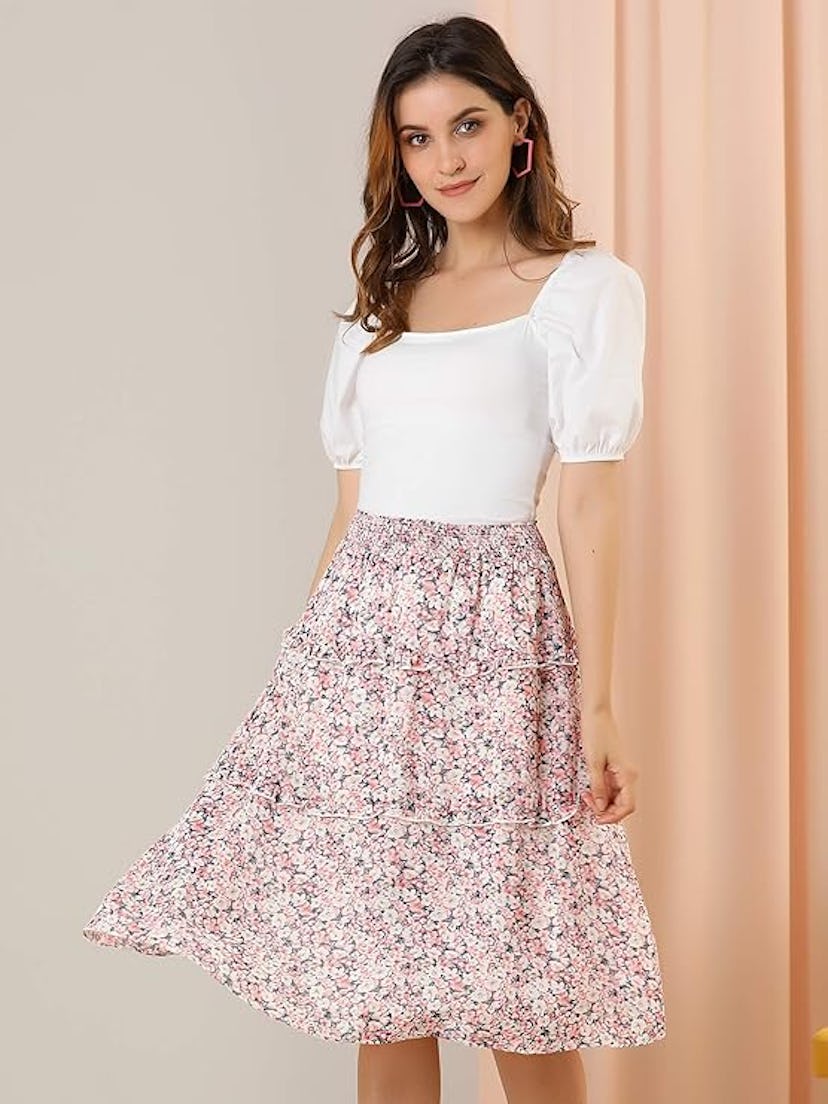 Allegra K Floral Skirt