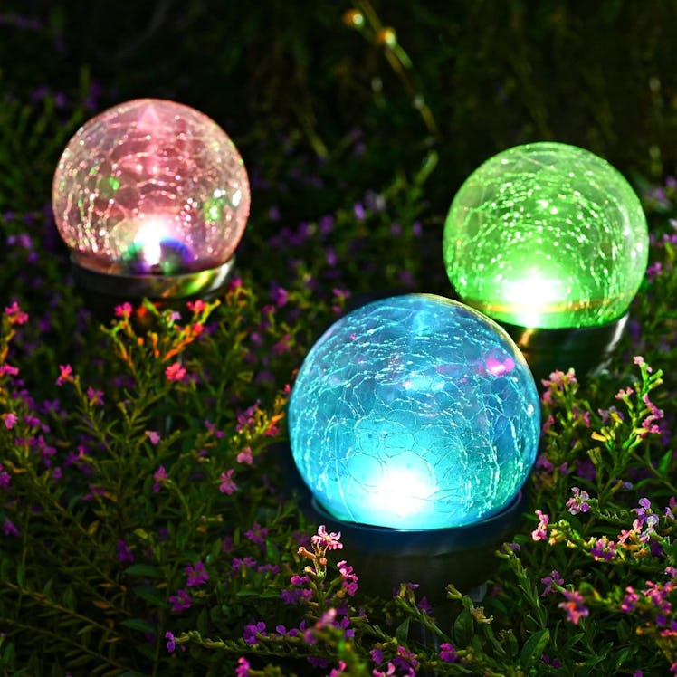 GIGALUMI Glass Ball Solar Lights (3-Pack)