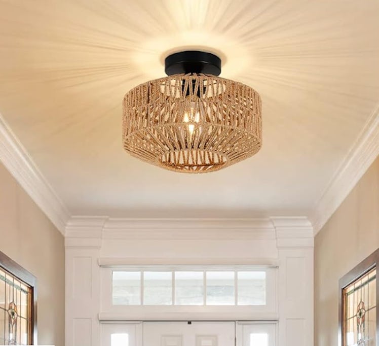 Jobitcal Rattan Chandelier Light Fixture