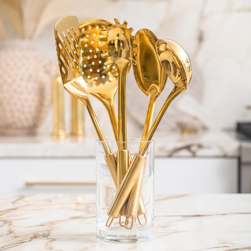 STYLED SETTINGS Gold Cooking Utensils Set (5-Pieces)